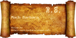 Mach Barbara névjegykártya